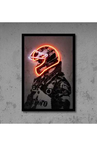 Generic Boomah Accessories Michael Schumacher Scuderia Ferrari F2004 Neon Poster with Frame Multicolour 30