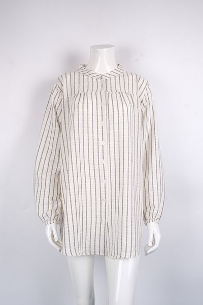 MUSTÜN Stripe Patterned Woven Shirt