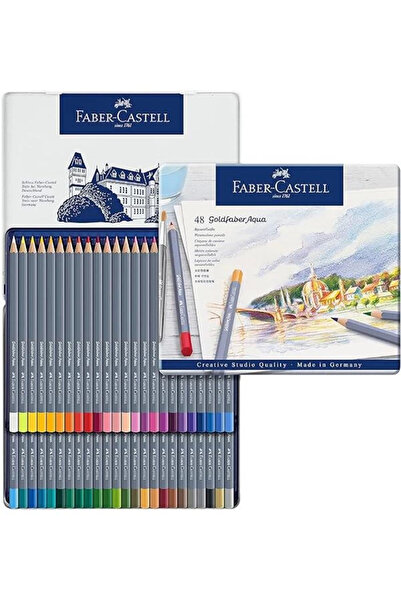 AyrStore قلم تلوين فابر كاستل جولد فابر أكوا 48 لون، قابل للذوبان في الماء، عالي الصبغة، ناعم و