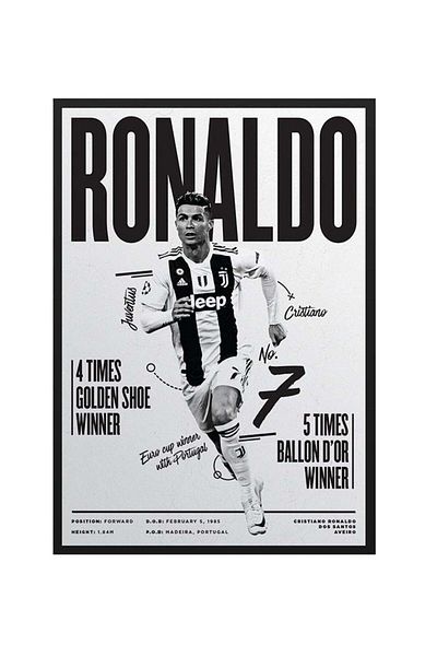 Generic Boomah Accessories Cristiano Ronaldo Juventus Football Poster Multicolour 30x40centimeter