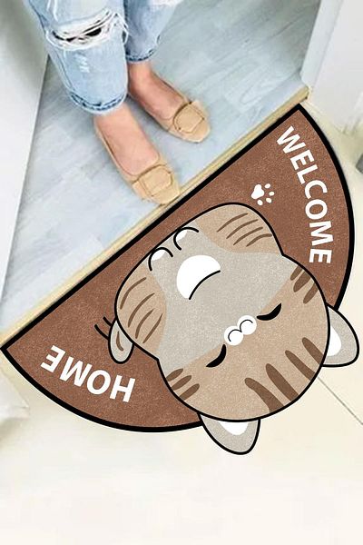 Carmine Carpet Decorative Digital Printed Cat Pattern Door Mat