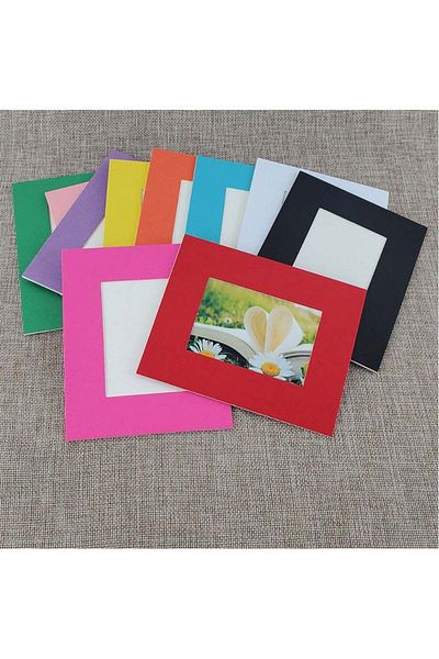 Generic Rubik Cardboard Photo Frame 10 Pack with Self Adhesive Tape Wall Decorative Picture Album (2.5 x 3
