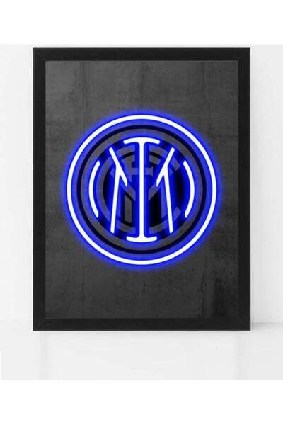 Generic Boomah Accessories Inter Milan Neon Poster with Frame Multicolour 30 x 40cm