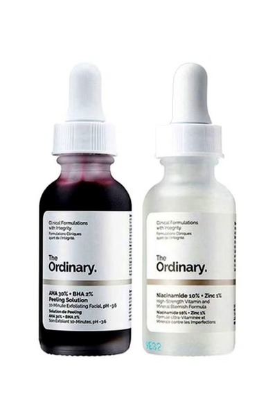 The Ordinary Niacinamide Peeling Serum Set with 10% Niacinamide and 1% Zinc, 2 x 30ml