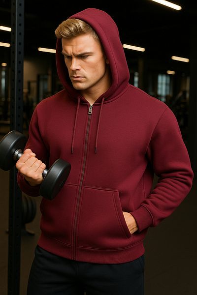 JUDGE 3 Thread Hooded Men's Kangaroo Pocket Zipper Hooded Sweatshirt