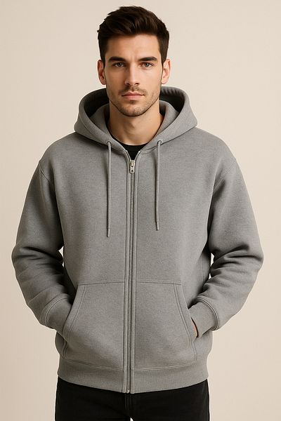 JUDGE 3 Thread Hooded Men's Kangaroo Pocket Zipper Hooded Sweatshirt