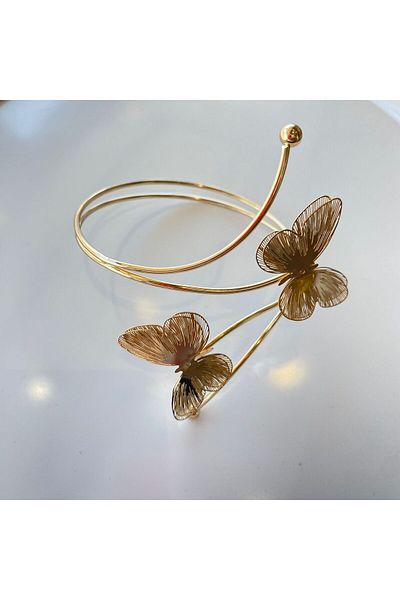 sain jewelry Gold Color Butterfly Detail Arm Accessory Pazu Bracelet