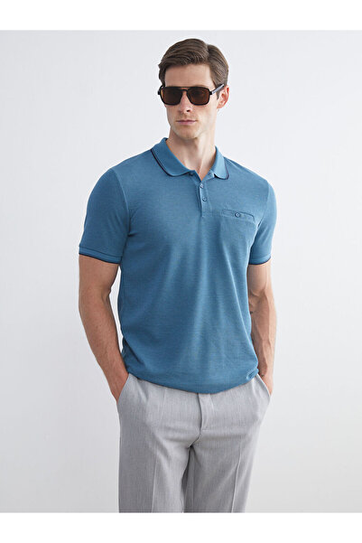 LC Waikiki Rmz Gi̇yi̇m Farkiyla Devrik Roba Yaka Short Sleeve Men's Do Textur...