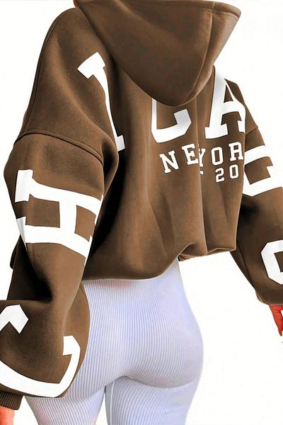 macklin Unisex Women Men Chicago New York Printed Custom Design 3 Thread Hooded Sweatshirt Hoodie