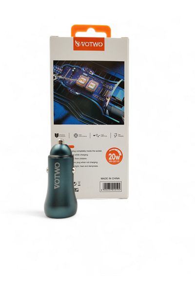 VOTWO Car Charger Made of Zinc Alloy with Dual Fast Charging Ports CA03