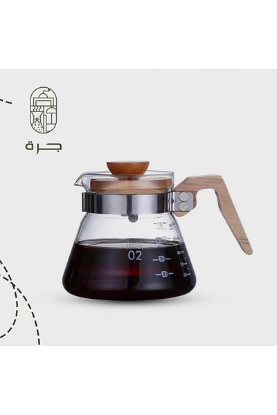 Solaf 360ml Black V60 Clear Glass Coffee Pot for Elegantly Brewing Drip Coffee and Heat Resistant from Jar