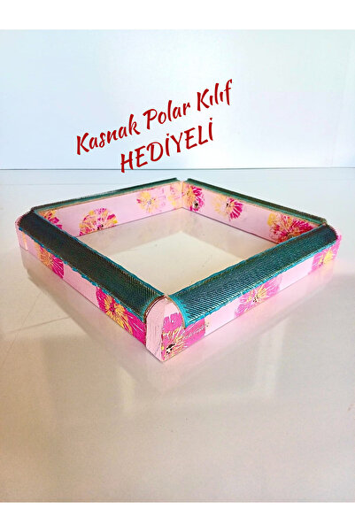 Punchistanbyuyc 40 × 40 سم حلقة تثقيب سحرية على شكل زهرة وردية (مع هدية) حلقة تطريز خشبية مع حلقة دائرية/إبرة