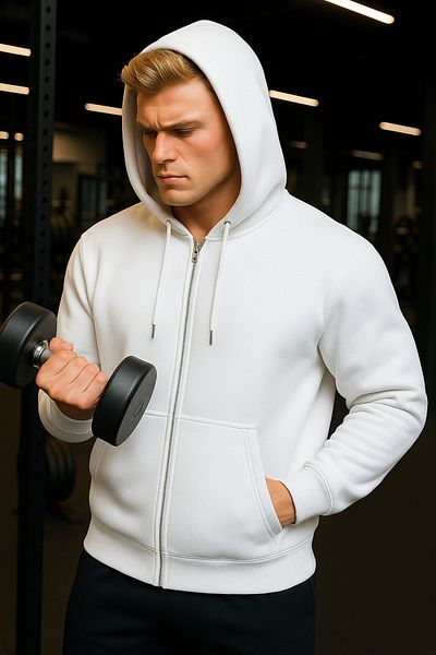 JUDGE 3 Thread Hooded Men's Kangaroo Pocket Zipper Hooded Sweatshirt