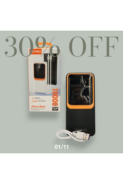 VOTWO Power Bank PW-08 10,000mAh Digital Display with Integrated Cables IOS-TC