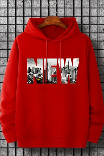 CLASSY.MODA “New Printed 3 Thread Unisex Oversize Sweatshirt with Hood”