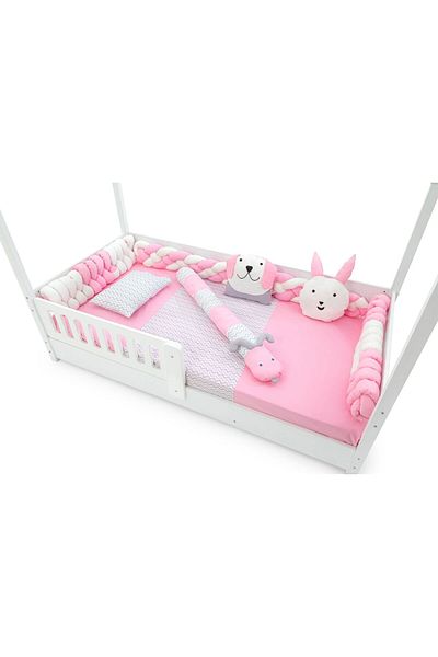 Home Montessori Sleeping Set 90*190 4-Piece Hair Braid, 11 Pieces, with 155*215 Pi̇errecardin Inner Quilt