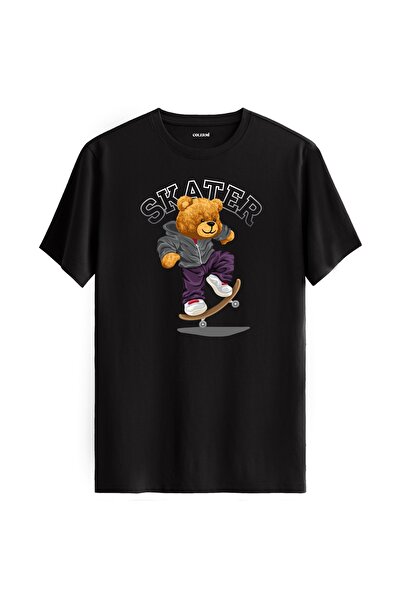 Colermi تي شيرت مطبوع عليه تيدي بير سكيتشر - تي شيرت بتصميم قطن 100%