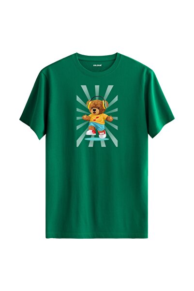 Colermi تي شيرت مطبوع عليه دمية دب تزلج للجنسين - تي شيرت بتصميم عادي من نسيج...