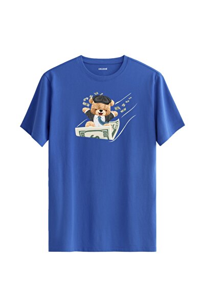 Colermi تي شيرت مطبوع عليه دمية دب Moneyboat - تي شيرت بتصميم دمية دب ممتع مص...