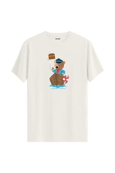 Colermi تي شيرت مطبوع عليه دمية دب الصيد للجنسين - تي شيرت بتصميم قطن 100%