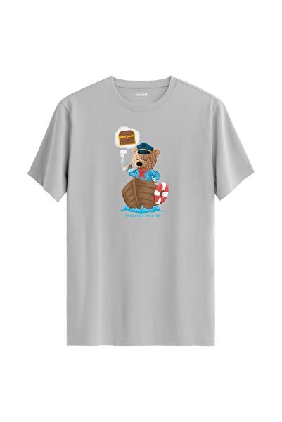 Colermi تي شيرت مطبوع عليه دمية دب الصيد للجنسين - تي شيرت بتصميم قطن 100%