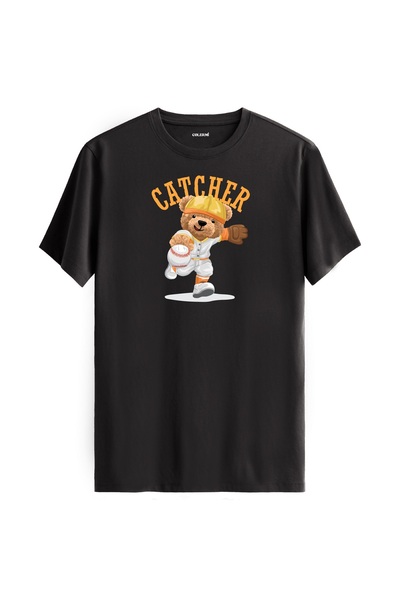 Colermi Basketballer Teddy Bear Slam Dunk Printed T-Shirt - 100% Cotton Desig...