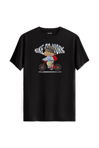 Colermi تي شيرت مطبوع عليه دمية دب لراكبي الدراجات للجنسين - تي شيرت مصنوع من...