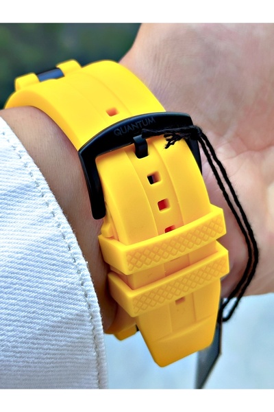 Quantum Fonksiyonlu Sarı Renk Hunter Silikon Kordon Çelik Kasa Erkek Kol Saati 535.654MR