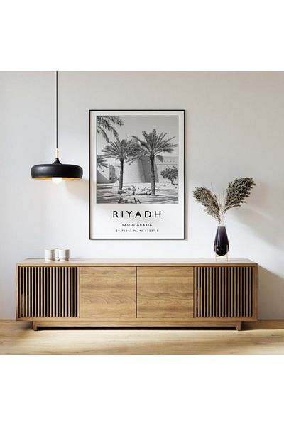 Nuqta Canvas Painting - View of Riyadh's Palm Trees