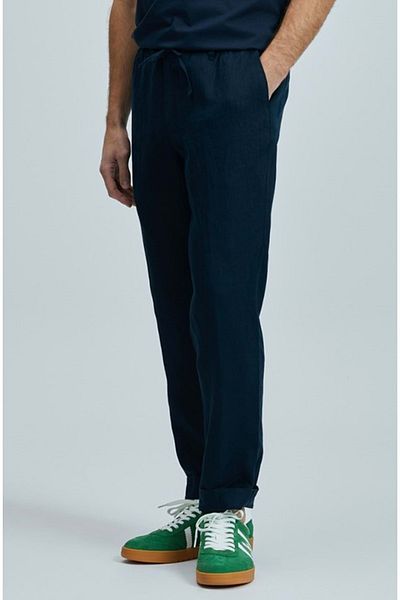 Lufian 111190350 Karl Smart Men's Chino Trousers Slim Fit Men's Trousers Dark Blue
