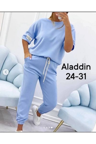 Gloryland Compleu sport-casual, mesaj *Life isn*t perfect, but your life can be*, albastru