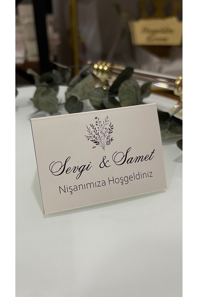 arl etiket tasarım dijital baskı merkezi Söz, Kına, Nişan, Düğün Bükmeli Masa Kartı 7x10 cm 50 Adet - Arletikettasarim