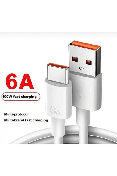 KTR TECH Type C Kablo Turbo Hızlı Şarj Kablosu 67-120w 6a Redmi Note 10 S X P...