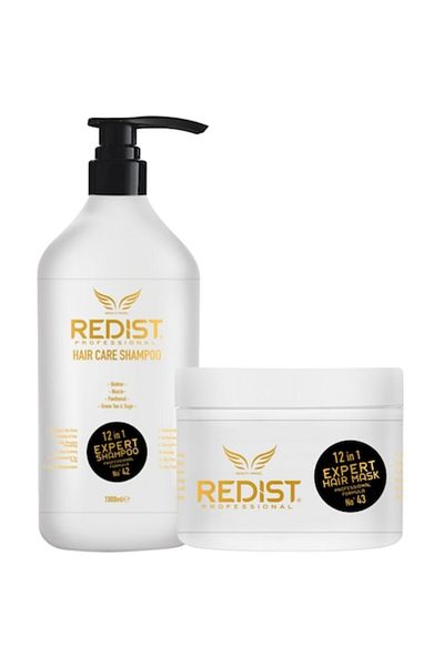 Redist Set Profesional 12 In 1 Expert, Cu Biotina, Niacina, Pantenol, Ceai Verde Si Salvie, Redist, sampon