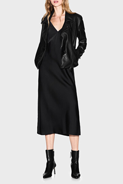 Armani Exchange Slim Fit Apaş Yaka Fermuar Detaylı Deri Ceket DERİ CEKET XW001433 AF16618 UC00