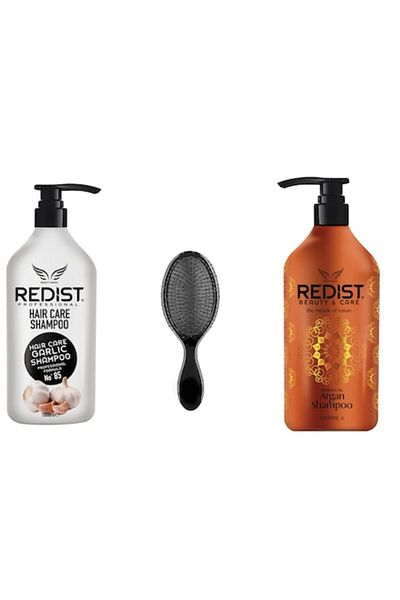 Redist Set Redist, Garlic Shampoo 1000 ml + Argan Shampoo 1000 ml + Brush