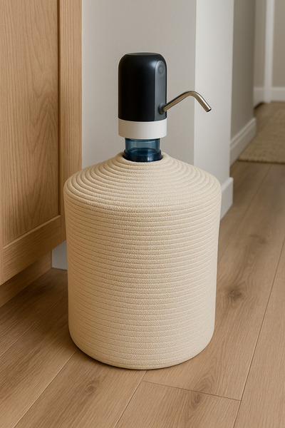 Efuliz Home Κάλυμμα δοχείου νερού από ψάθα γιούτας, κομψό και φυσικό κάλυμμα ...