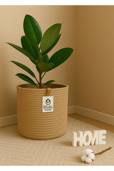 Efuliz Home Jute Wicker Multi-Purpose Decorative Organizer Flower Pot Basket Garden Organizer Basket Width 22 Length 22