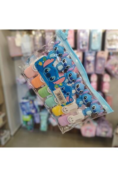 ada çanta kırtasiye Set of 6 Highlighters with Stitch Figures