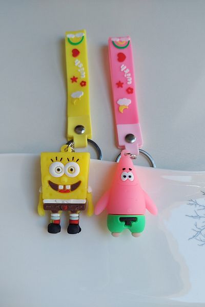 Lynare Spongebob Squarepants and His Friend Patrick 3D Silicone Keychain Set of 2