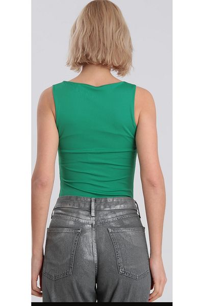 nesli Women's Diver Fabric Emerald Green Tank Top Ness908654¥£