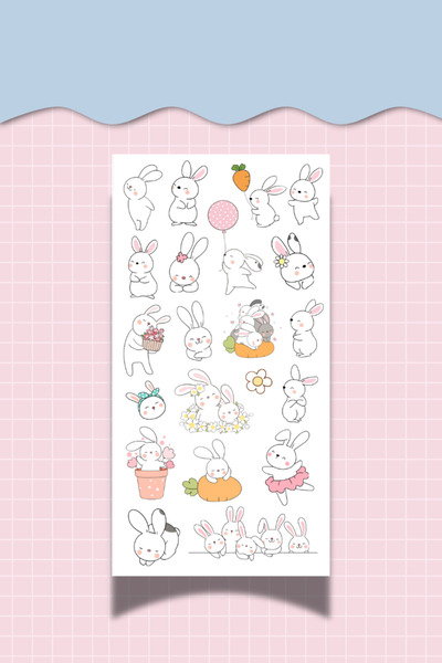 Hume Craft 3-Piece Mood Sticker Set – 10X20 cm – Cute Character Sticker Sheets (Agenda, Bullet Journal)