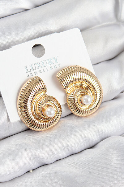 Leyaton Lwlhmrs-Ieg Ieg ™   Brass Pearl Detailed Swirl Model Gold Color Women...