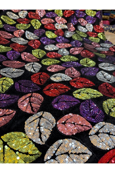 OsmanKumaşDantel Payet İşlemeli Kadife