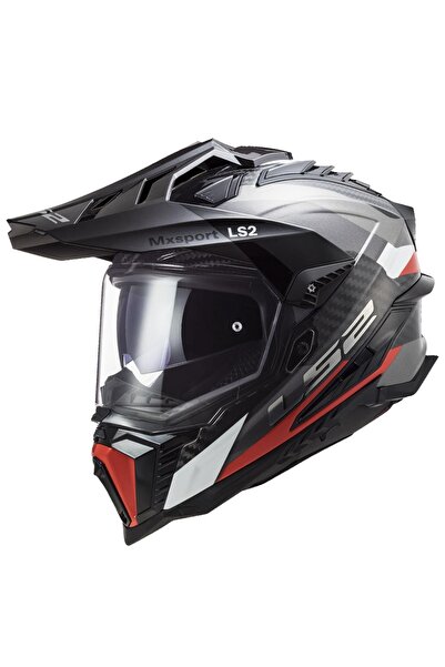 LS2 EXPLORER C KARBON FRONTIER TITANIUM KIRMIZI KAPALI KASK