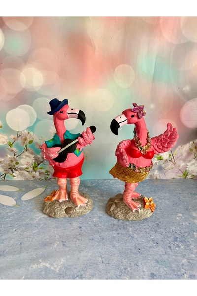 Bypinaryuksel 2li Flamingo Heykeli,Flamingo Biblo