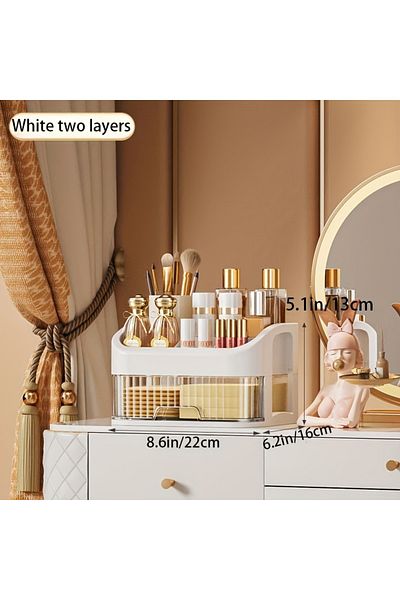 Choice Two Layers Cosmetic Storage Box Large Capacity Transparent Drawer Jewelry Makeup Storage Box Multi-l