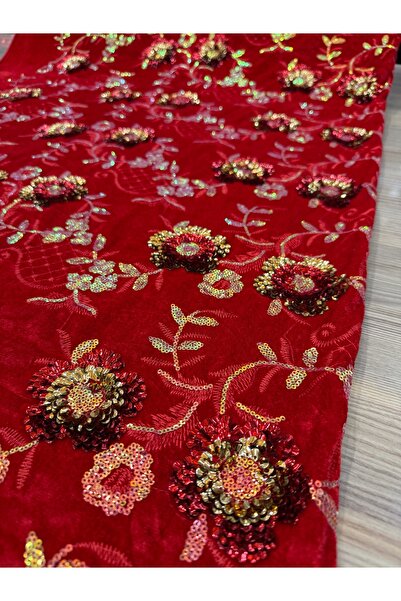 OsmanKumaşDantel Payet İşlemeli Kadife