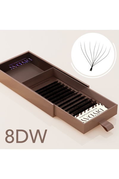 Choice74 وصلات رموش صناعية على شكل حرف W من DIYDAY، 14 مم، 0.07 مم، D 8D، W، جاهزة للاستخدام، 3D، 4D، 5D، 6D، 7D، 8D، من فرو المنك F