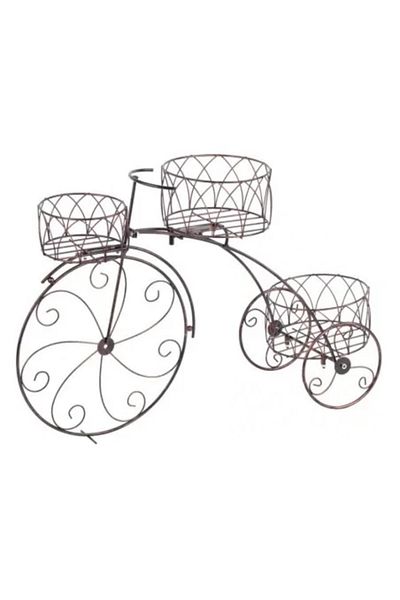 Strend Pro Metal Support for Flower Pots, Strend Pro, Bicycle Model, 3 Holders, 60 x 21 x 42 cm